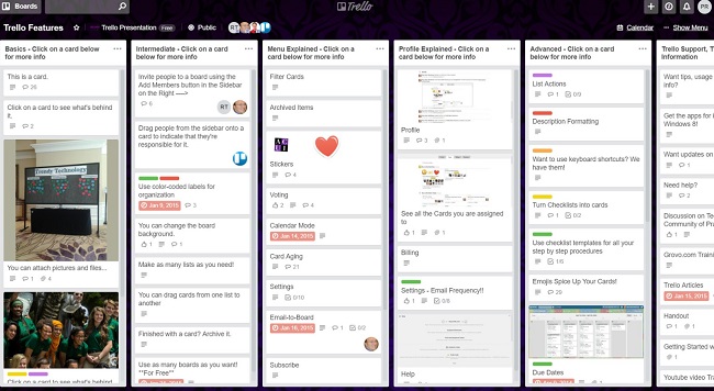 Các tính năng của Trello